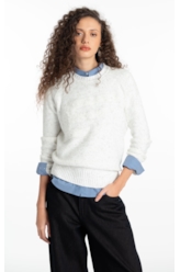 Tricot Cashmere Like Knit Off White Mescla