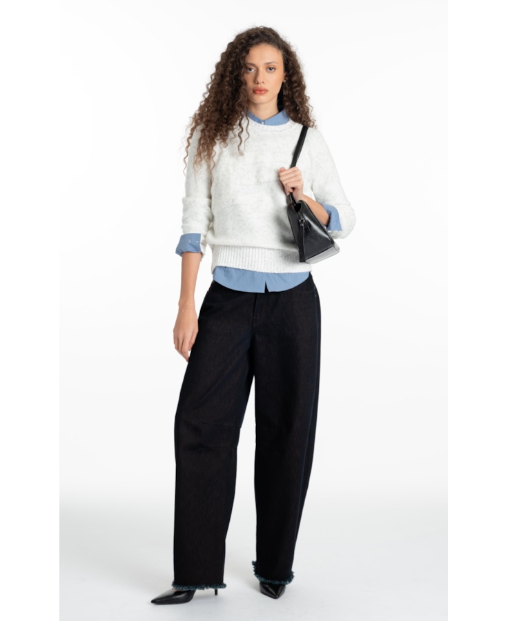 Tricot Cashmere Like Knit Off White Mescla