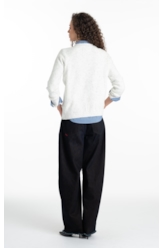 Tricot Cashmere Like Knit Off White Mescla