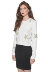 Tricot Co. Loose Star Round Neck Off White