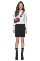 Tricot Co. Loose Star Round Neck Off White