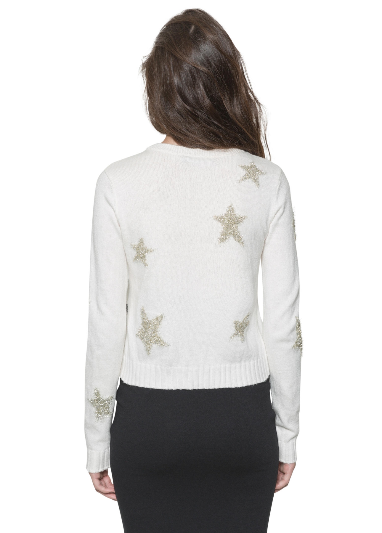 Tricot Co. Loose Star Round Neck Off White