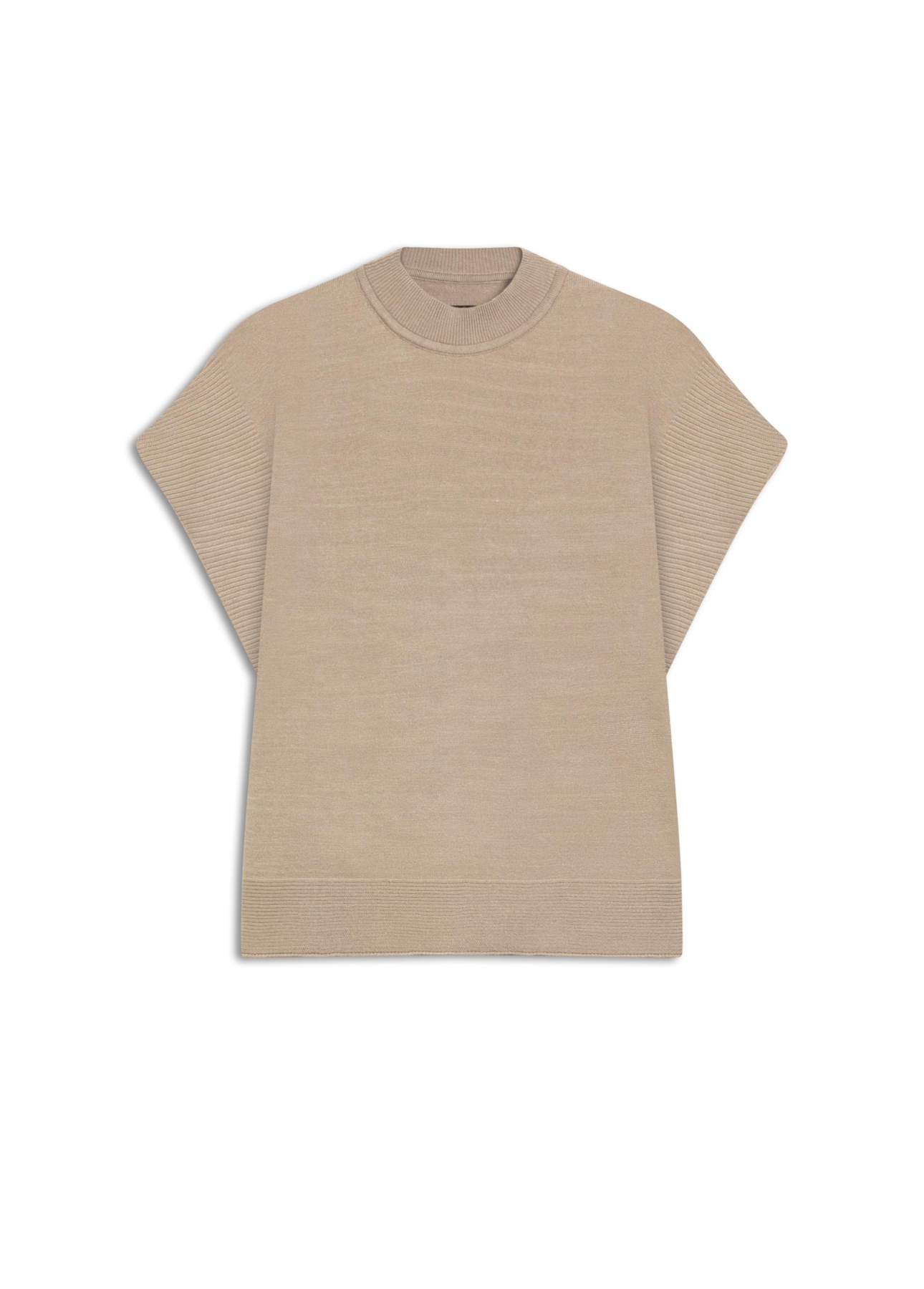 Tricot Colete Siena Knit Vest Turtleneck Greige