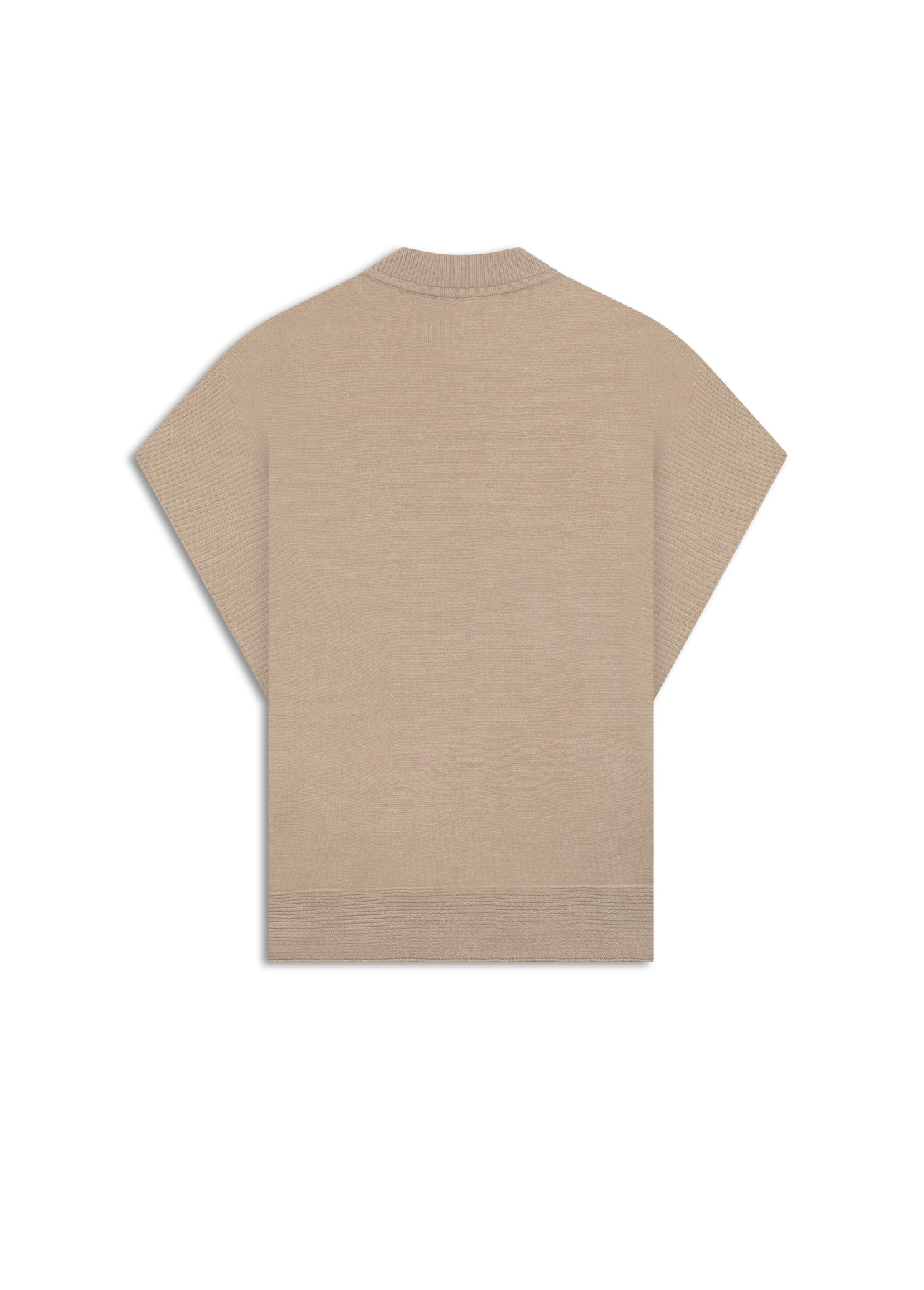 Tricot Colete Siena Knit Vest Turtleneck Greige