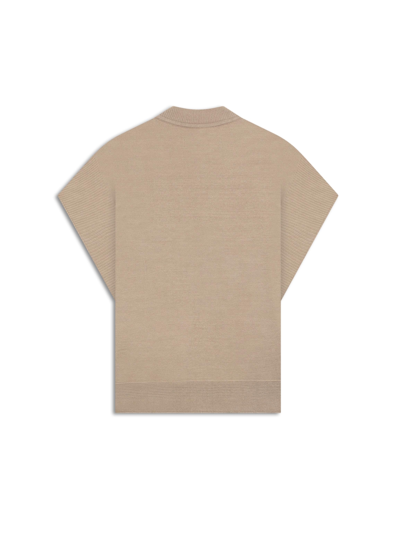 Tricot Colete Siena Knit Vest Turtleneck Greige