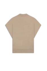 Tricot Colete Siena Knit Vest Turtleneck Greige