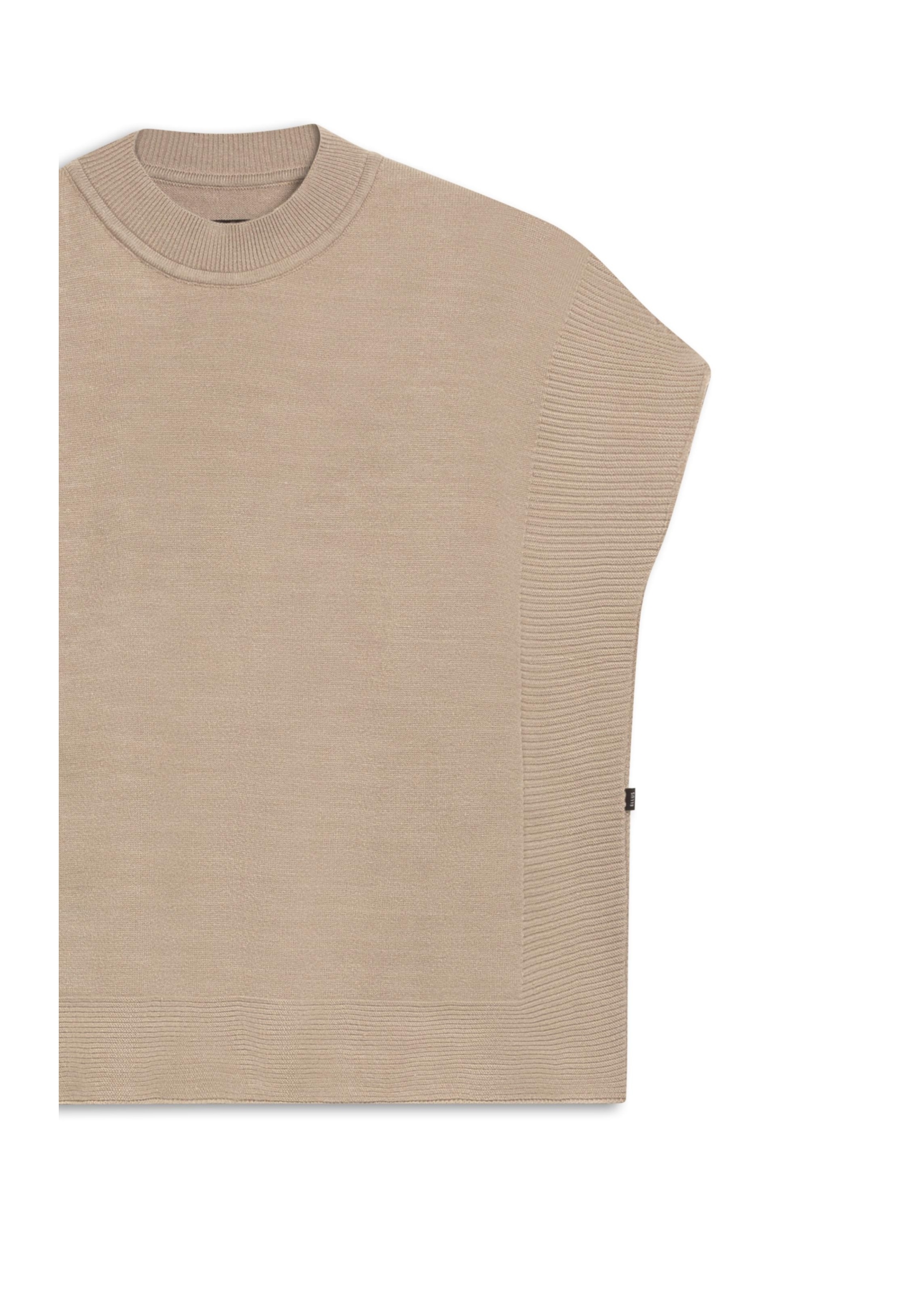 Tricot Colete Siena Knit Vest Turtleneck Greige