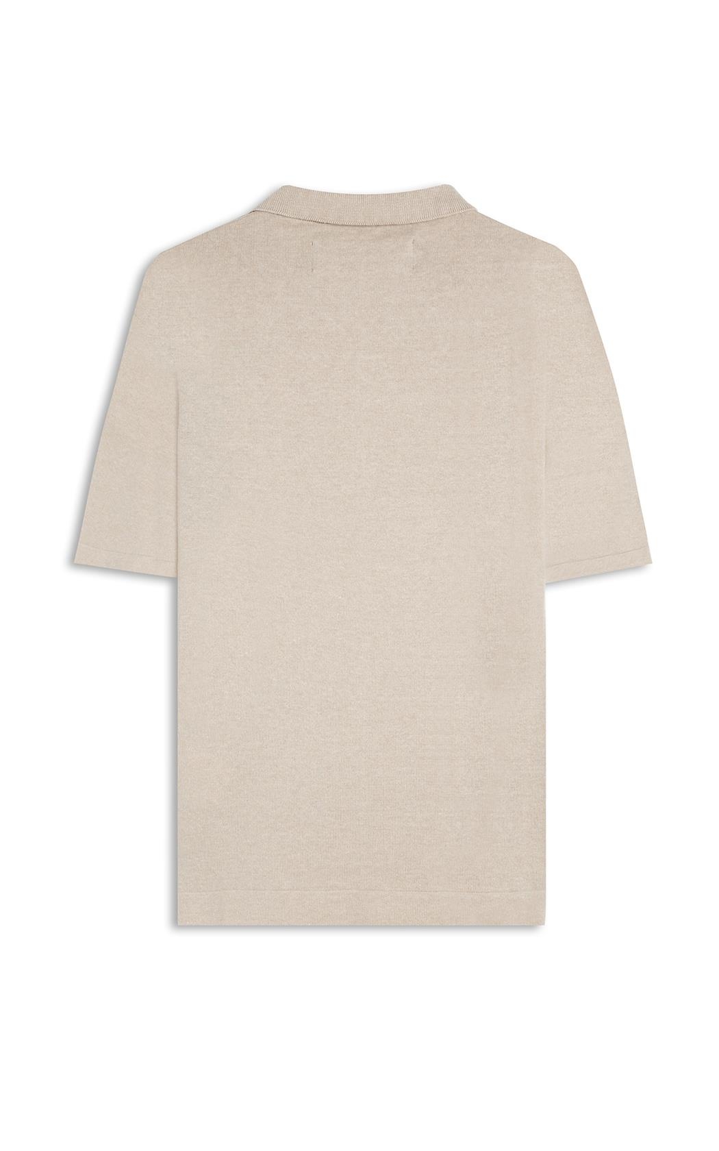 Tricot Cotton Blend Polo Zíper Mc Areia