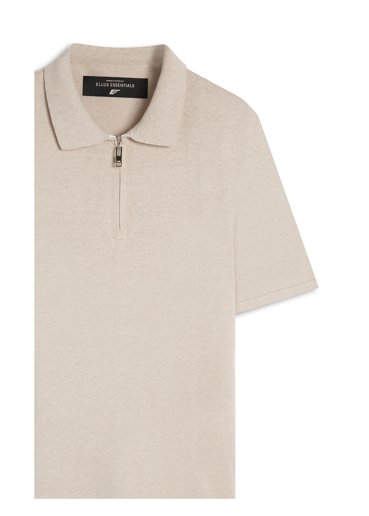 Tricot Cotton Blend Polo Zíper Mc Areia