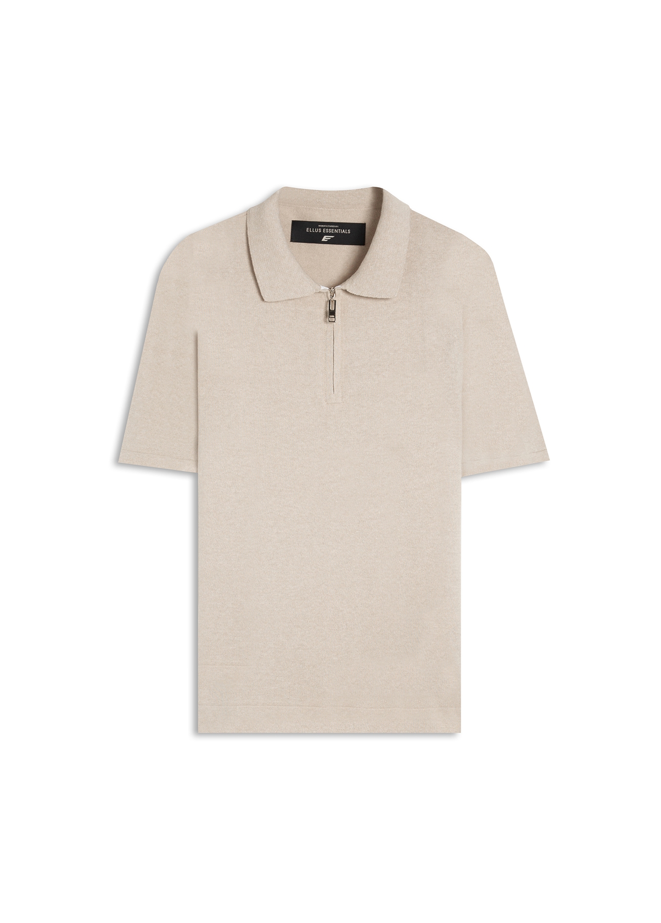 Tricot Cotton Blend Polo Zíper Mc Areia