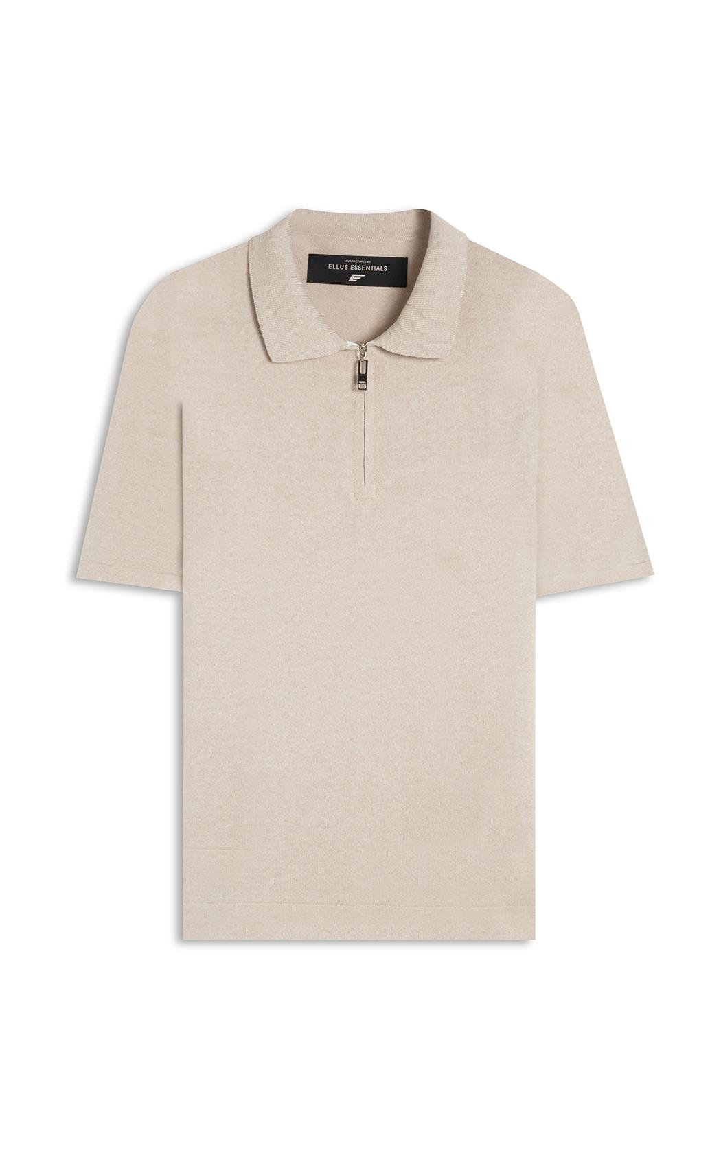 Polo Tricot Cotton Blend Zíper Bottle Mescla