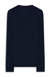 Tricot Cotton Poly Sweater Stripes Dark Navy