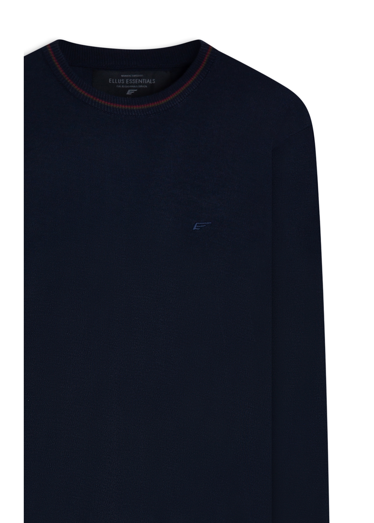 Tricot Cotton Poly Sweater Stripes Dark Navy
