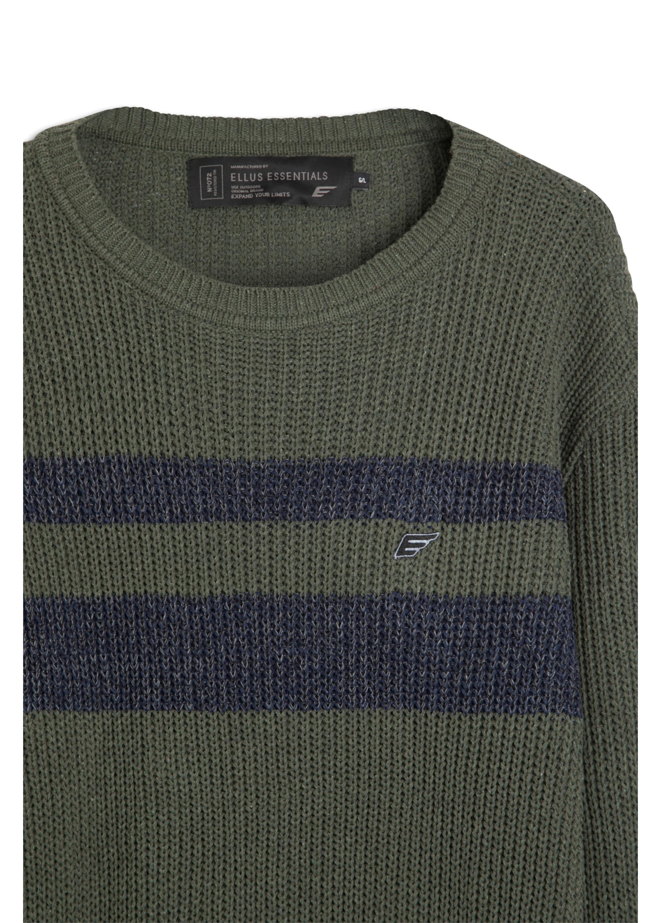 Tricot Ellus Acrylic Stripes Verde Militar
