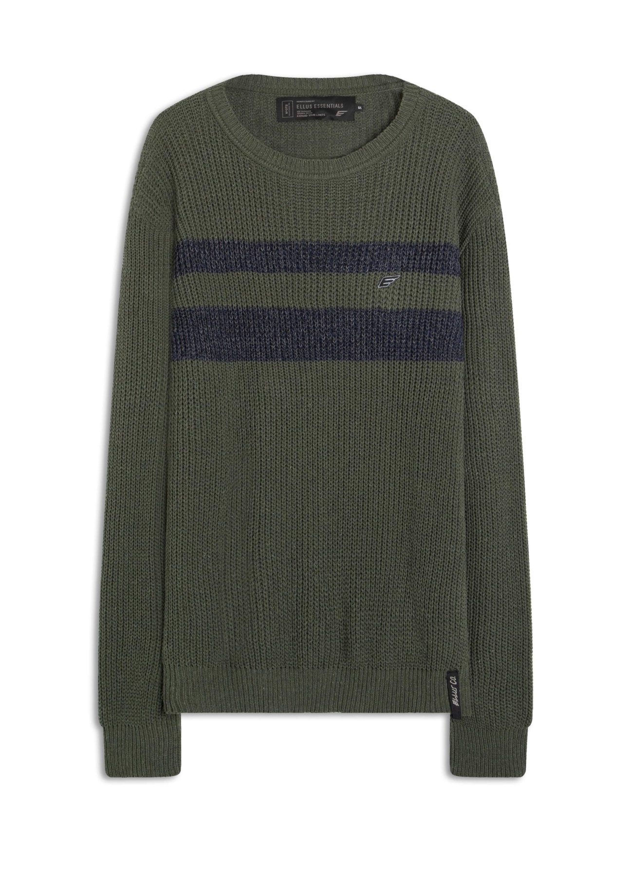 Tricot Ellus Acrylic Stripes Verde Militar