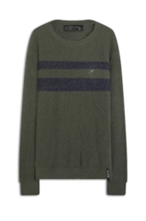 Tricot Ellus Acrylic Stripes Verde Militar