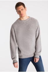 Tricot Ellus Brushed Contrast Edge Cinza