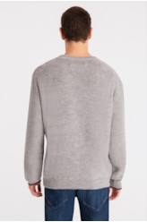 Tricot Ellus Brushed Contrast Edge Cinza