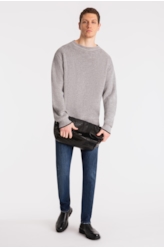 Tricot Ellus Brushed Contrast Edge Cinza