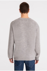 Tricot Ellus Brushed Contrast Edge Cinza