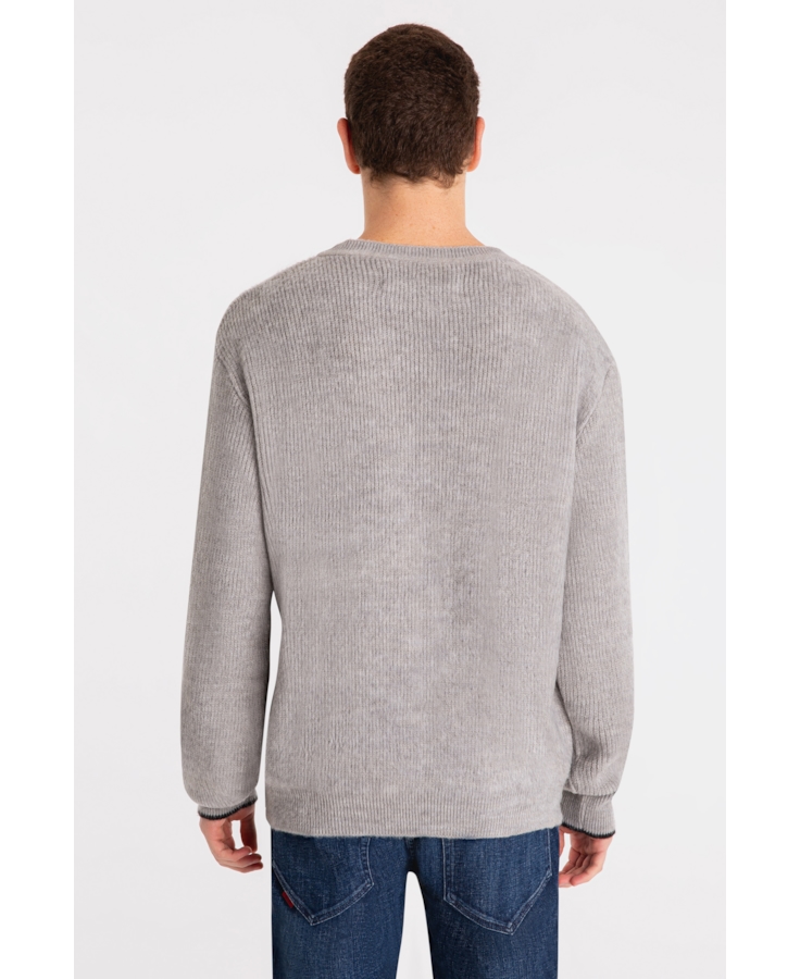 Tricot Ellus Brushed Contrast Edge Cinza