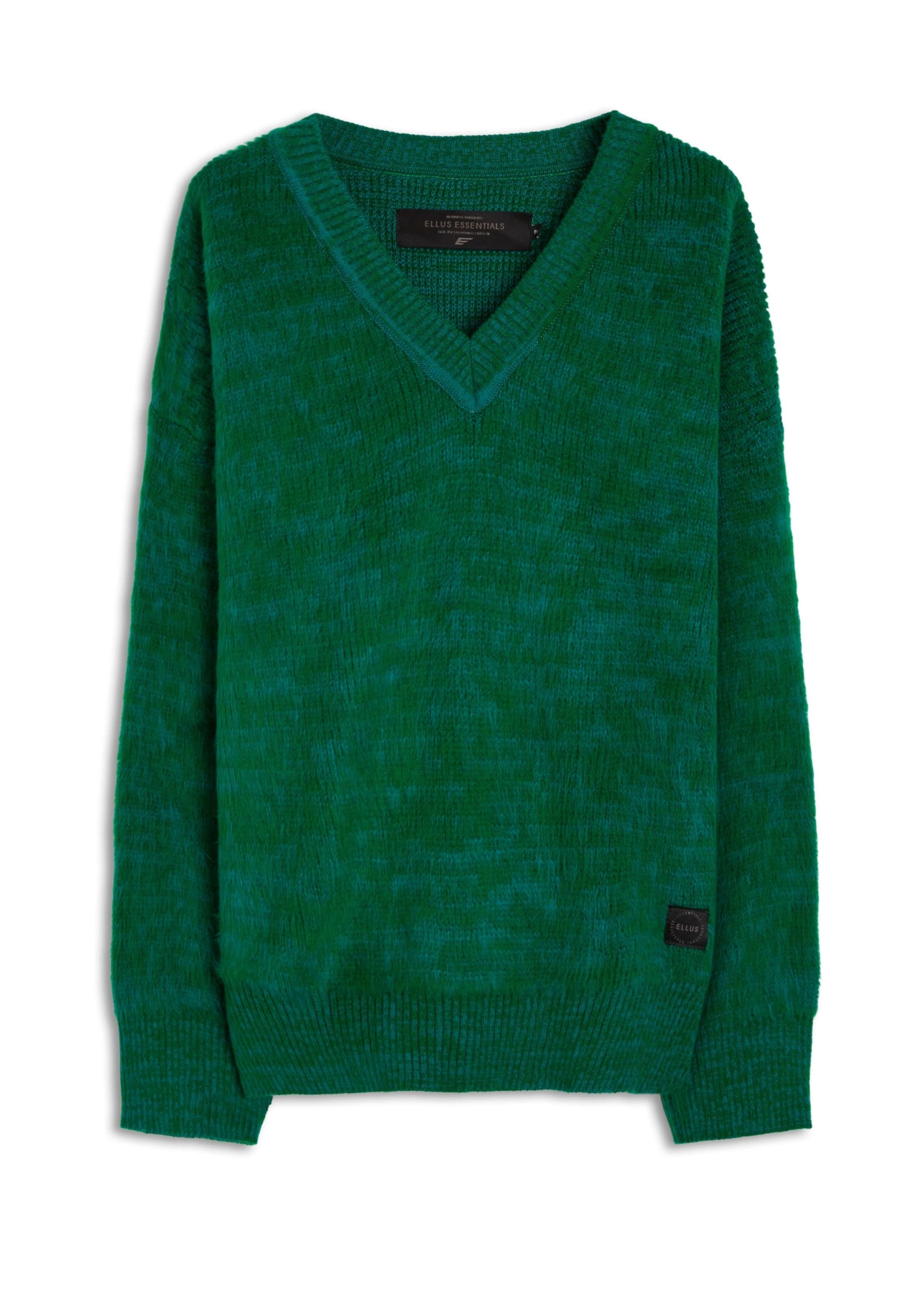 Tricot Ellus Brushed v Neck Verde Bandeira