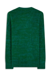 Tricot Ellus Brushed v Neck Verde Bandeira