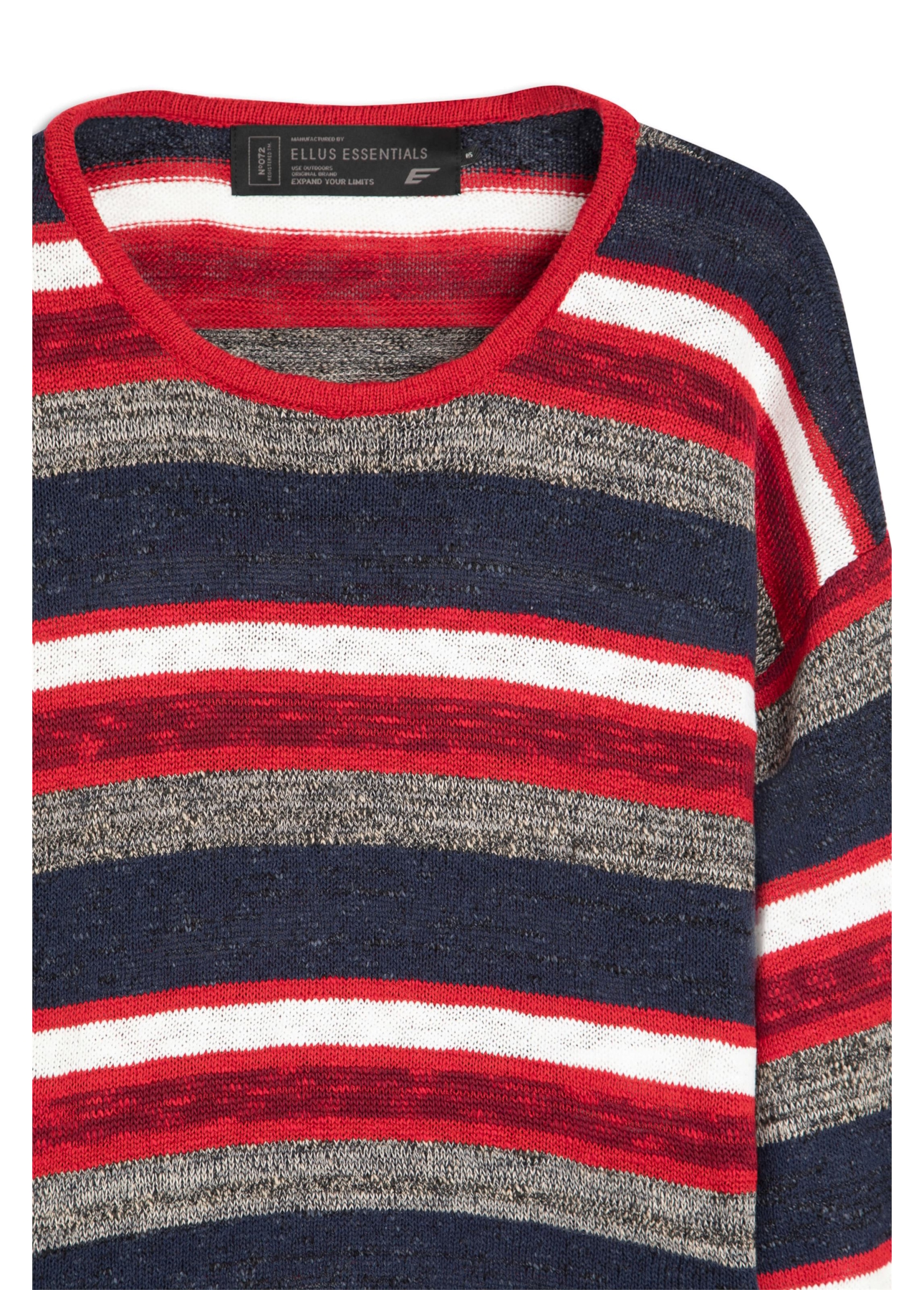 Tricot Ellus Cotton Multicolor Stripes Vermelho