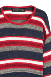 Tricot Ellus Cotton Multicolor Stripes Vermelho