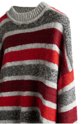 Tricot Ellus Flamê Stripes Vermelho