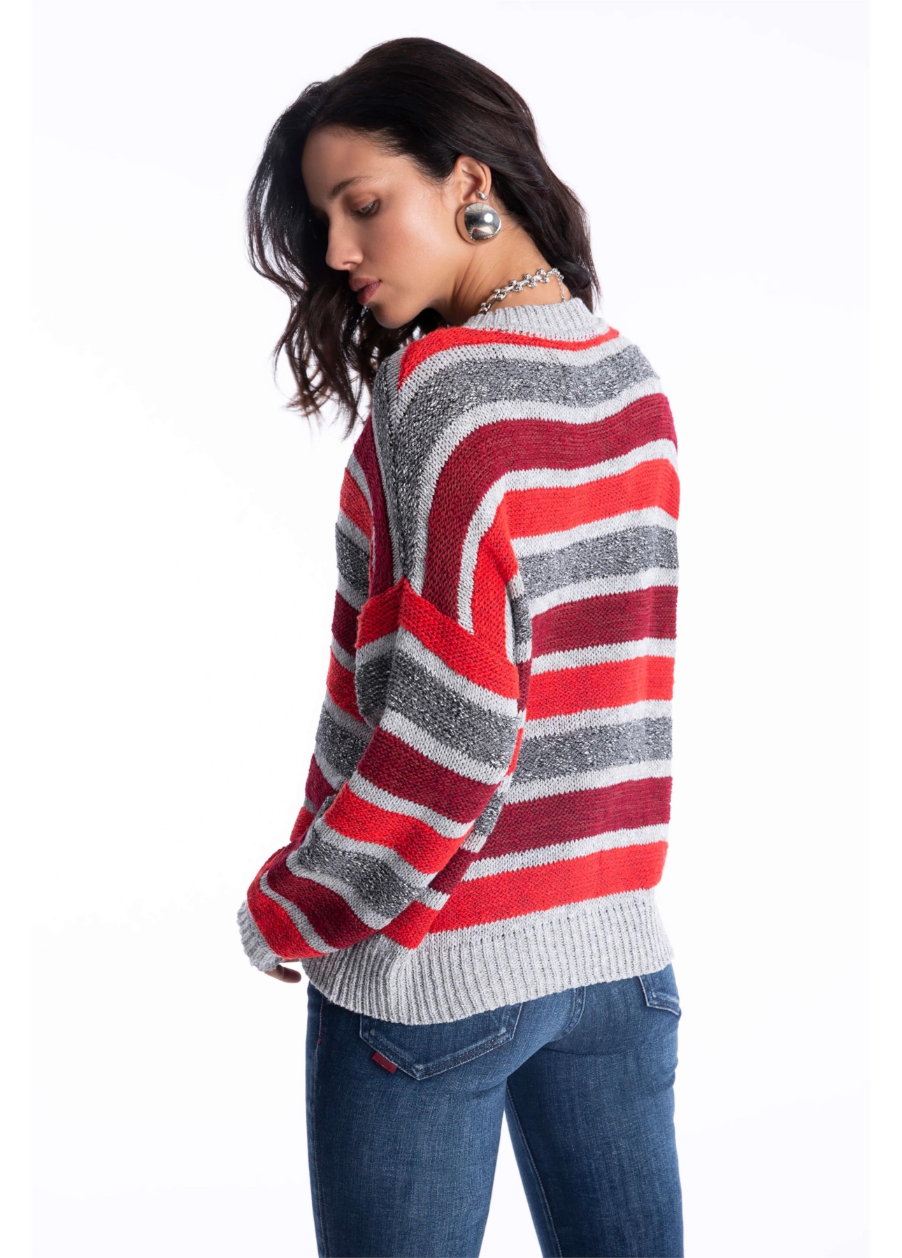 Tricot Ellus Flamê Stripes Vermelho