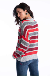 Tricot Ellus Flamê Stripes Vermelho