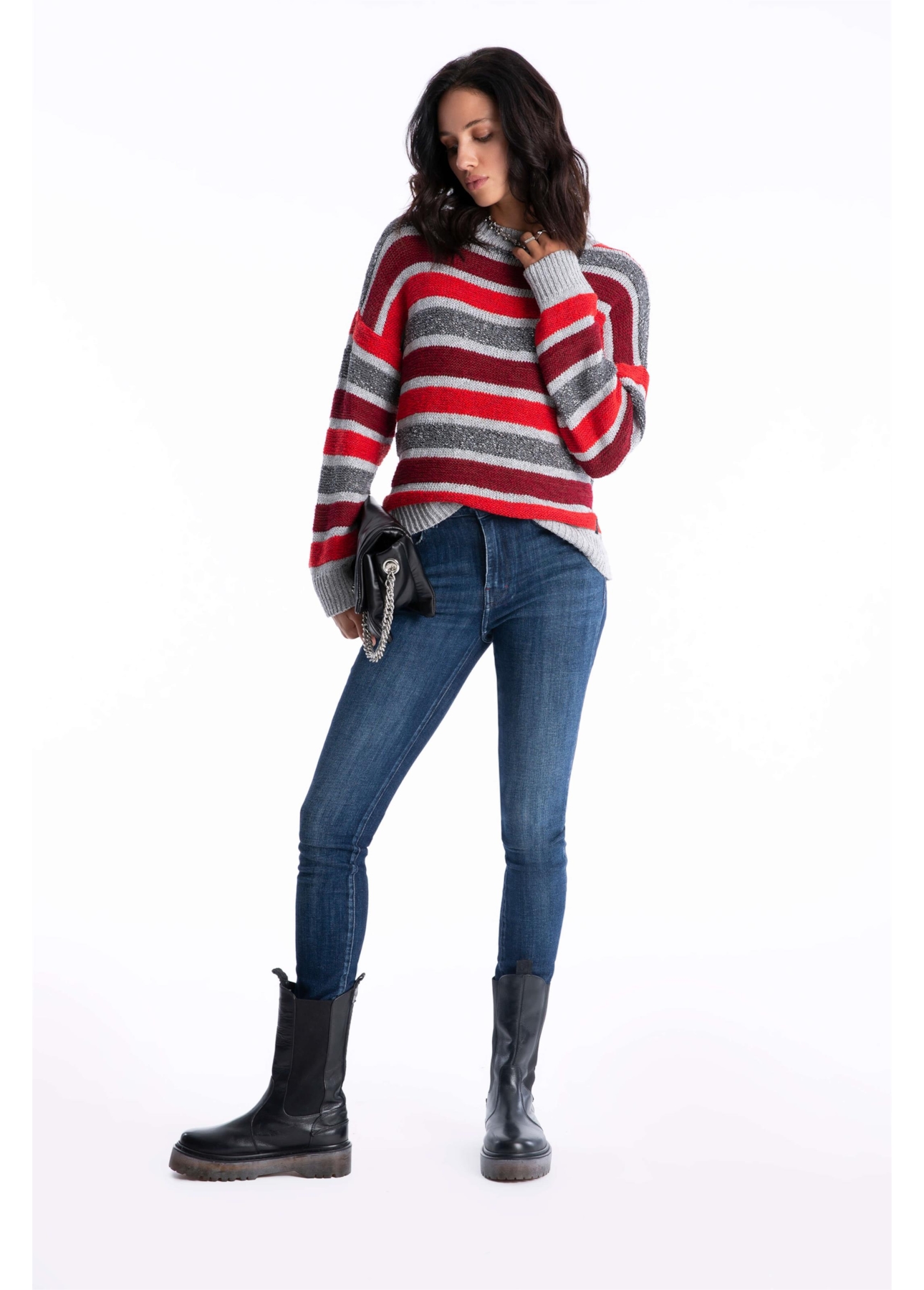 Tricot Ellus Flamê Stripes Vermelho
