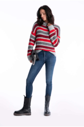 Tricot Ellus Flamê Stripes Vermelho