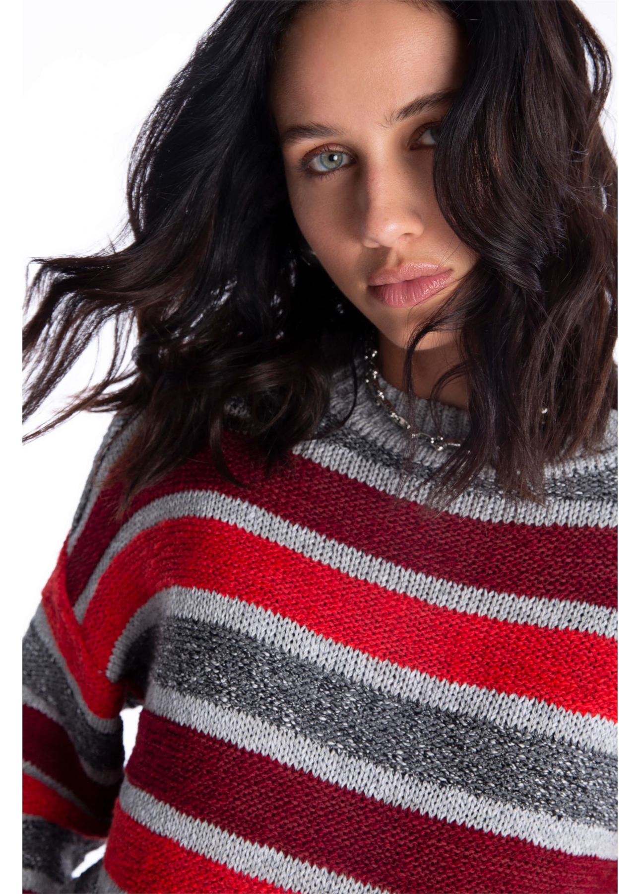 Tricot Ellus Flamê Stripes Vermelho