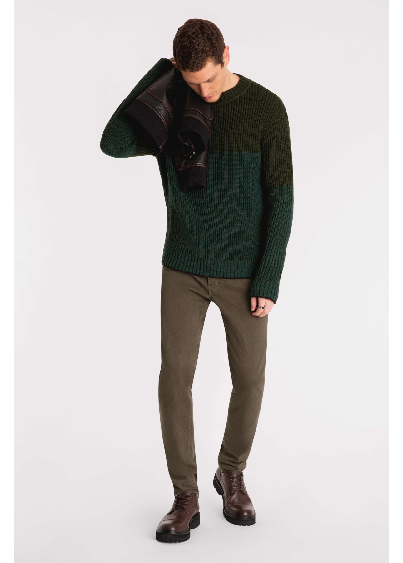 Tricot Ellus Like Block Verde Jade
