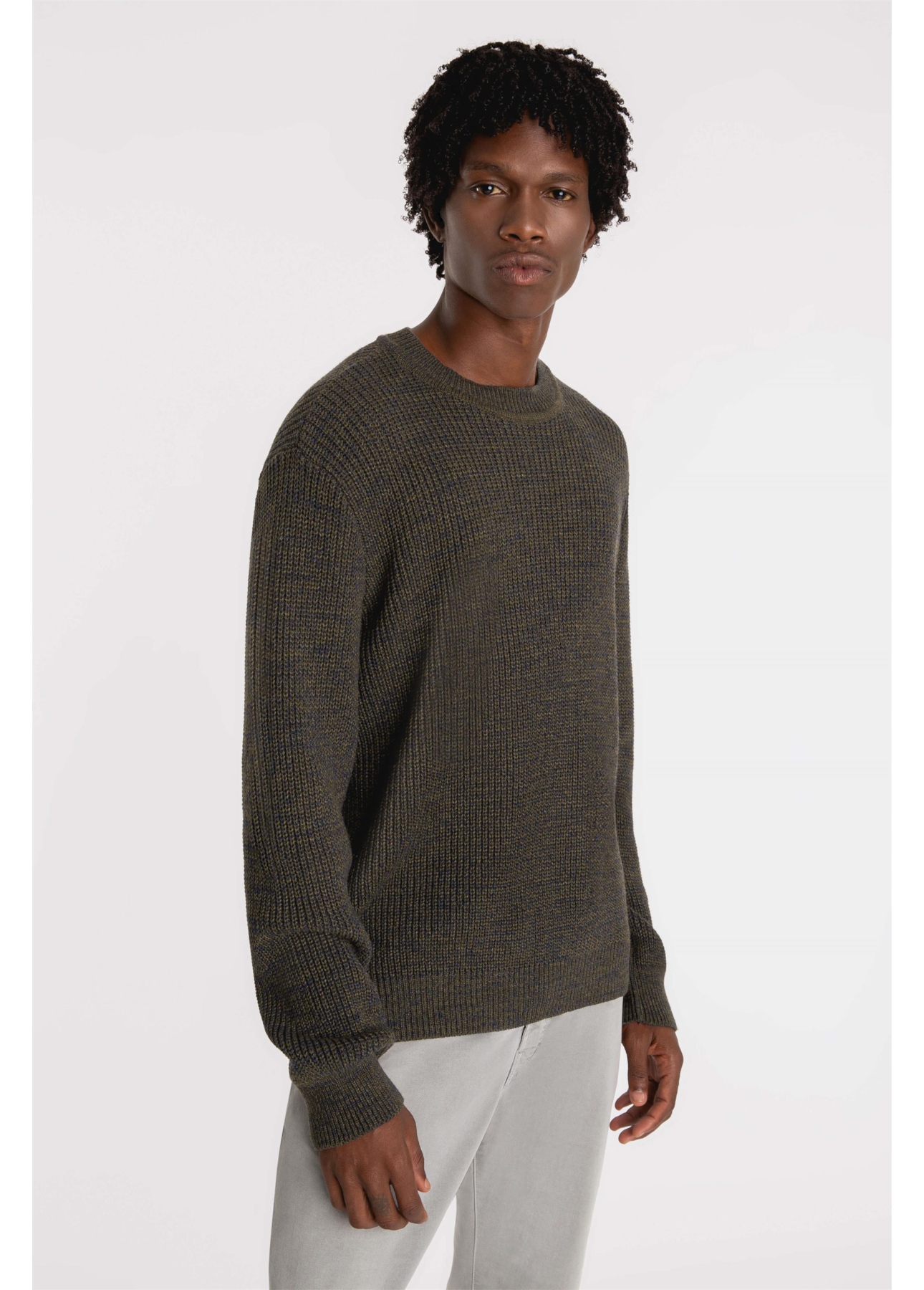 Tricot Ellus Like Two Tone Blend Verde Militar