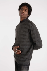 Tricot Ellus Linen Like Flamme Stripes Cinza