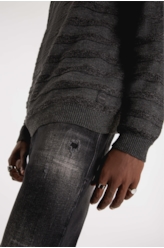 Tricot Ellus Linen Like Flamme Stripes Cinza