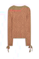 Tricot Ellus Mixed Texture Sleeves Flamm Camel