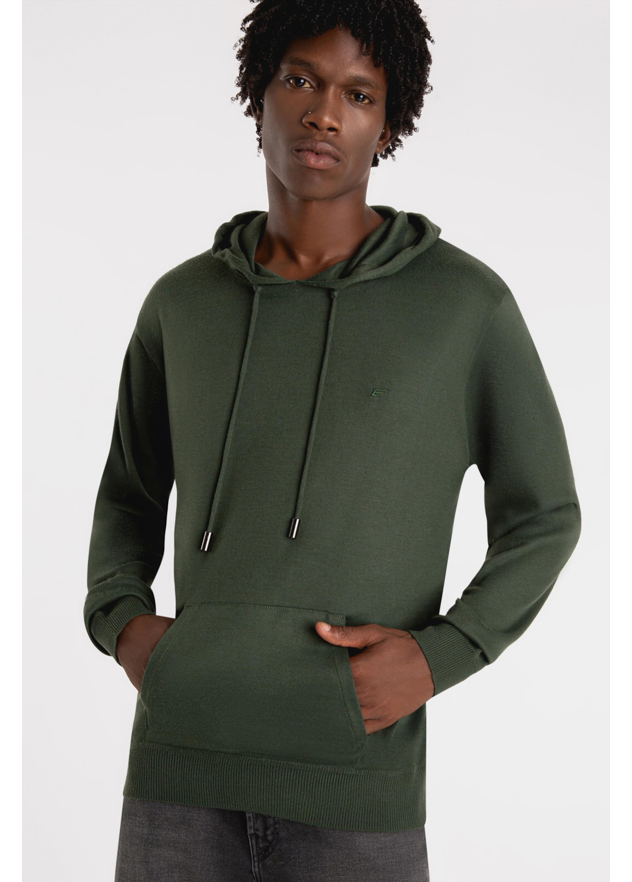 Tricot Ellus Poly Hood Verde Militar