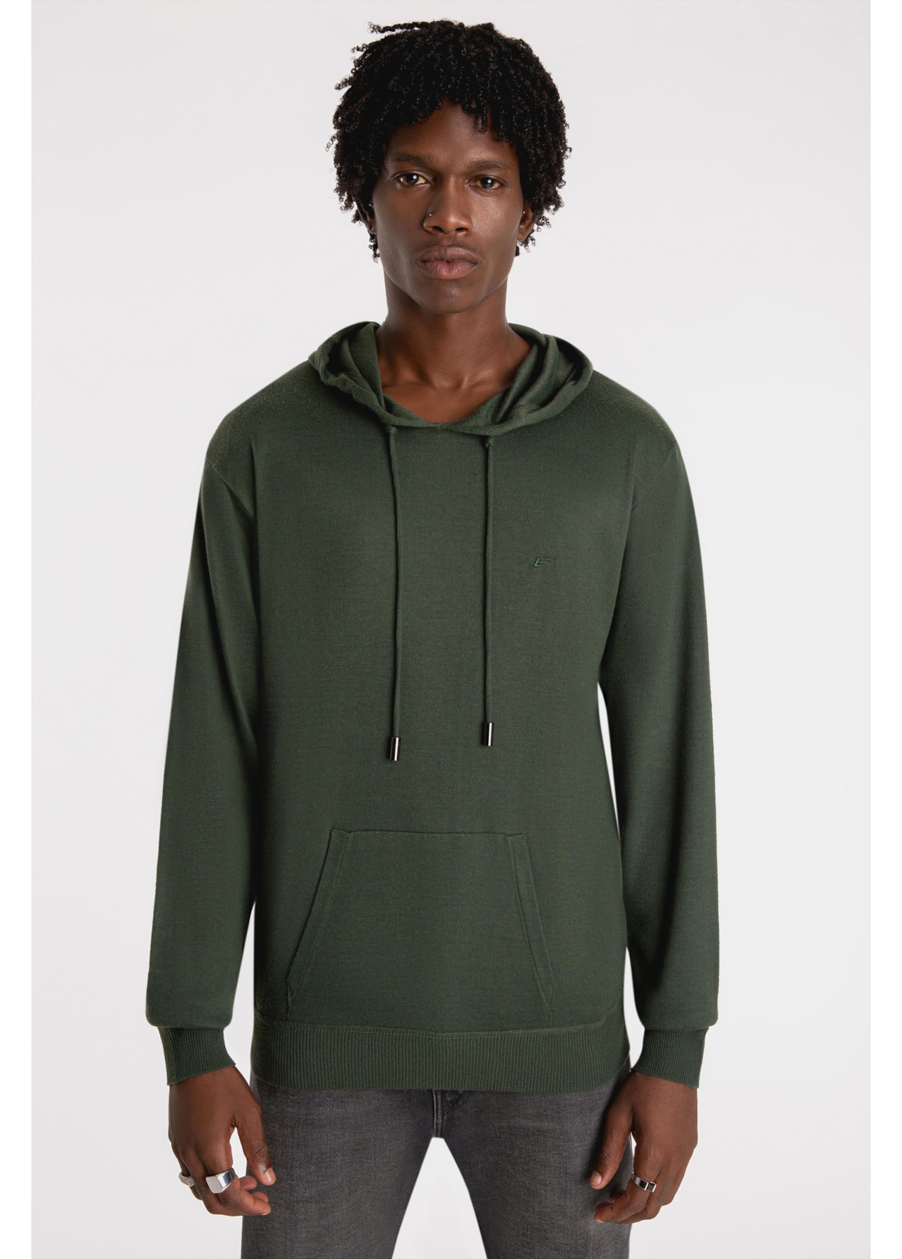 Tricot Ellus Poly Hood Verde Militar