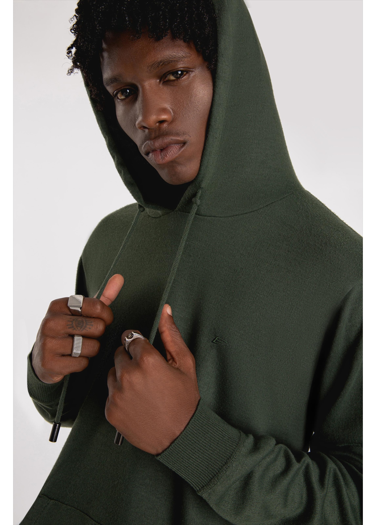 Tricot Ellus Poly Hood Verde Militar