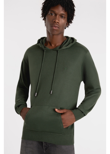 Tricot Ellus Poly Hood Verde Militar