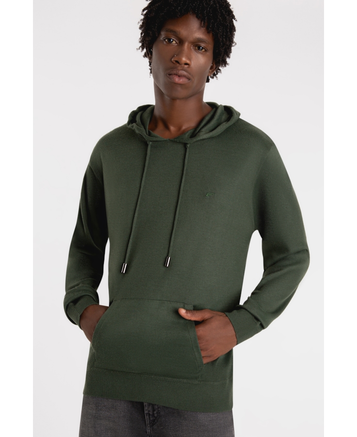 Tricot Ellus Poly Hood Verde Militar