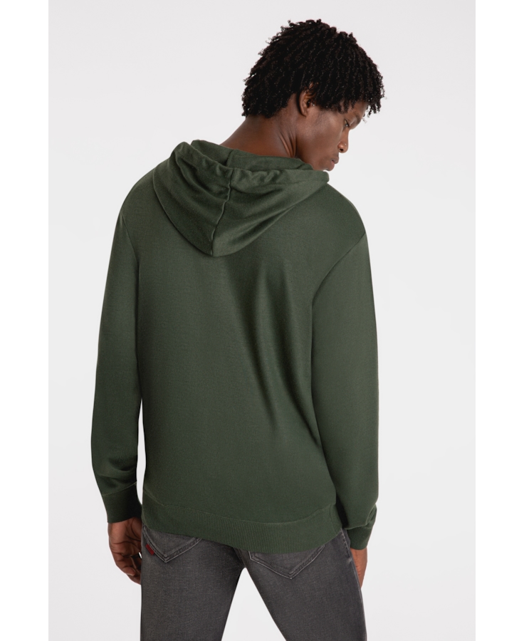 Tricot Ellus Poly Hood Verde Militar