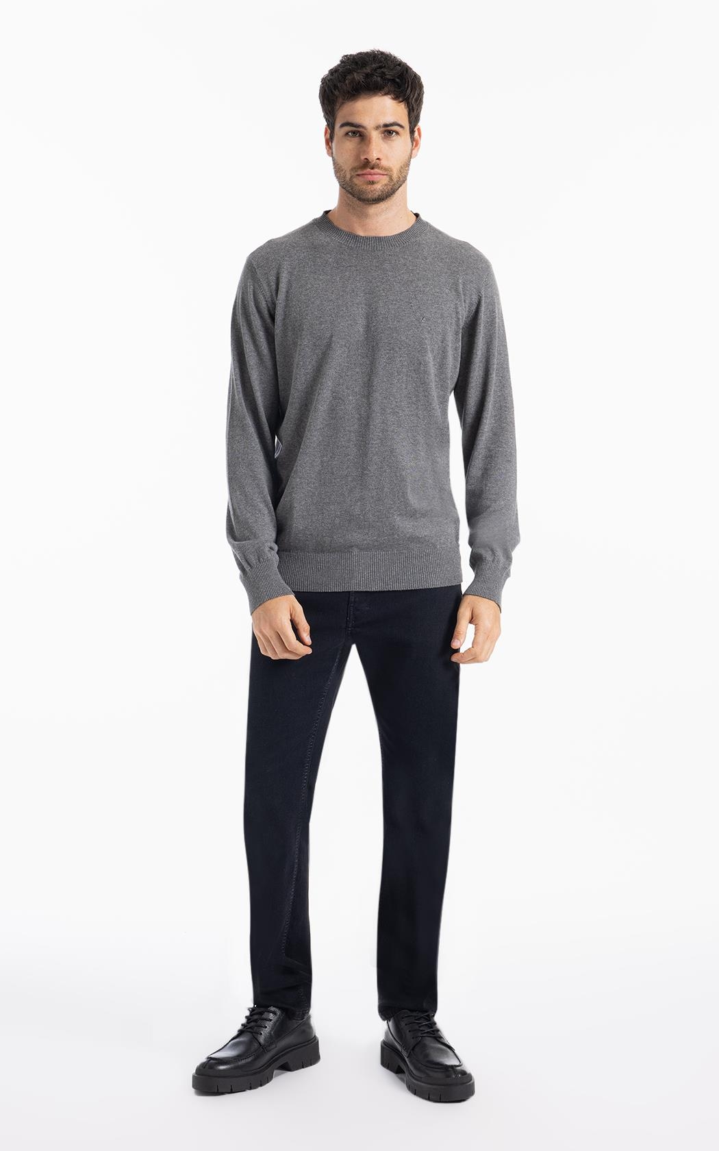 Tricot Visco Nylon Zipper Sweater Grafite