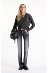 Tricot Flamme Sweater Fishnet Chumbo Mescla
