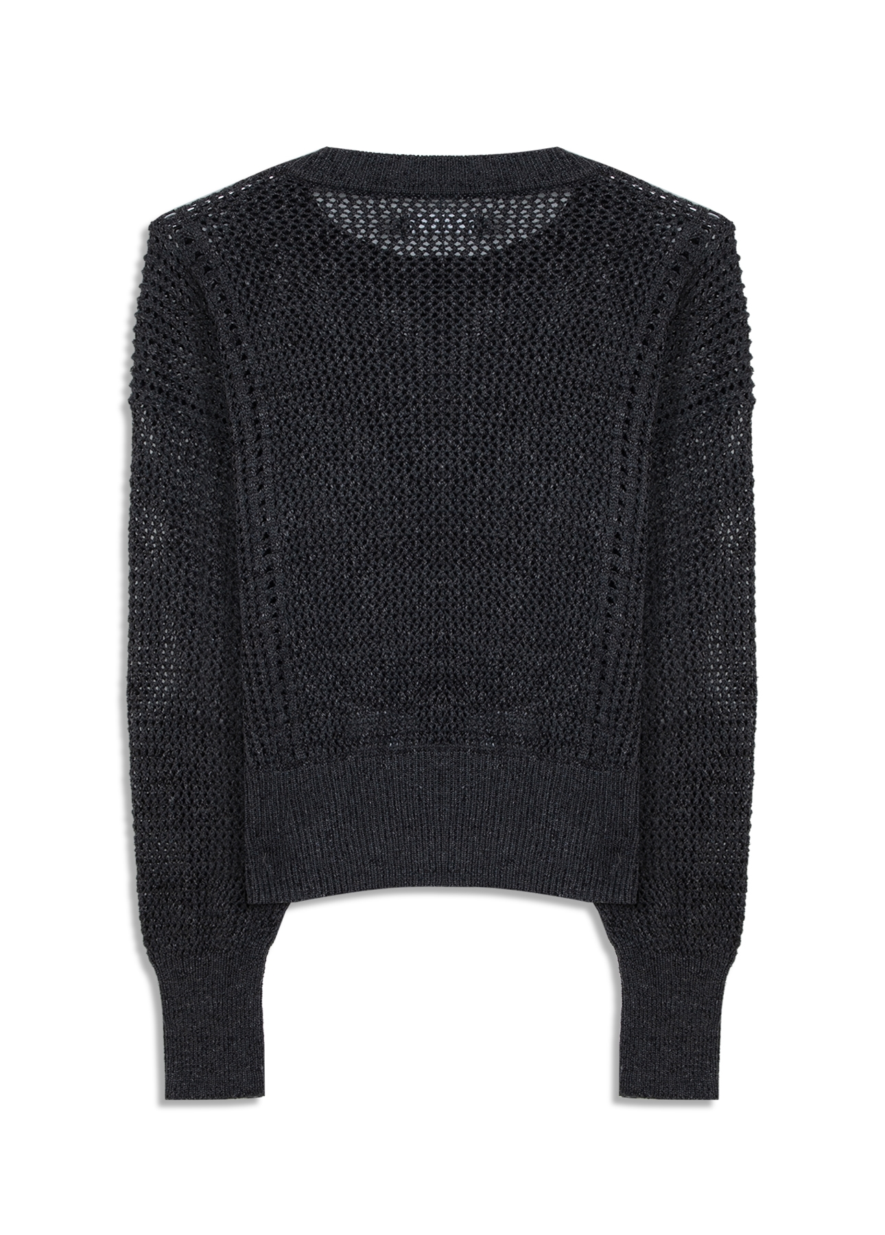 Tricot Flamme Sweater Fishnet Chumbo Mescla