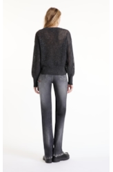 Tricot Flamme Sweater Fishnet Chumbo Mescla